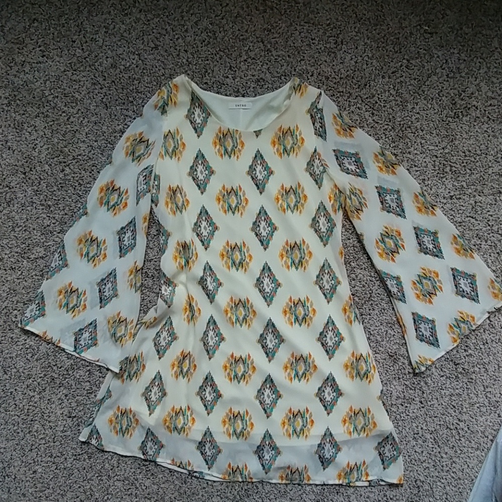 Bell Sleeve Aztec Dress